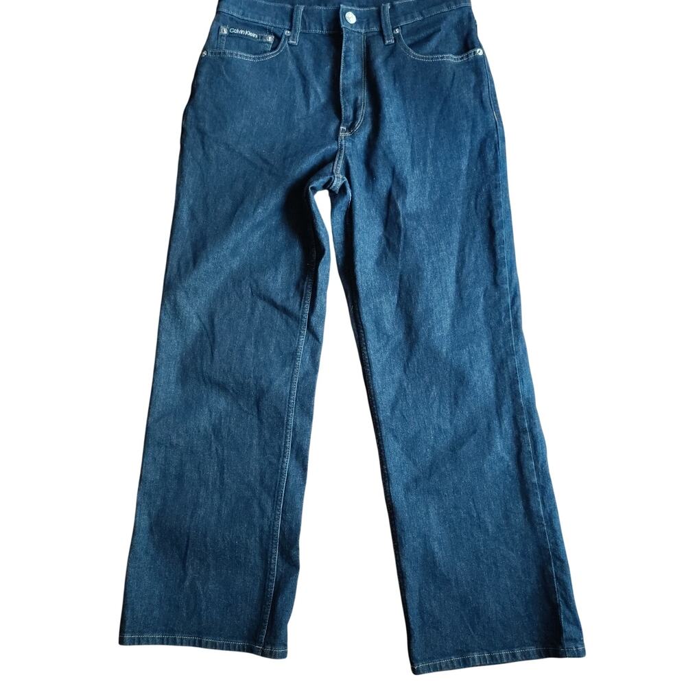 Calvin Klein High Rise Bootcut Jeans Women's Sz 28 Dark Wash Blue Denim Stretch